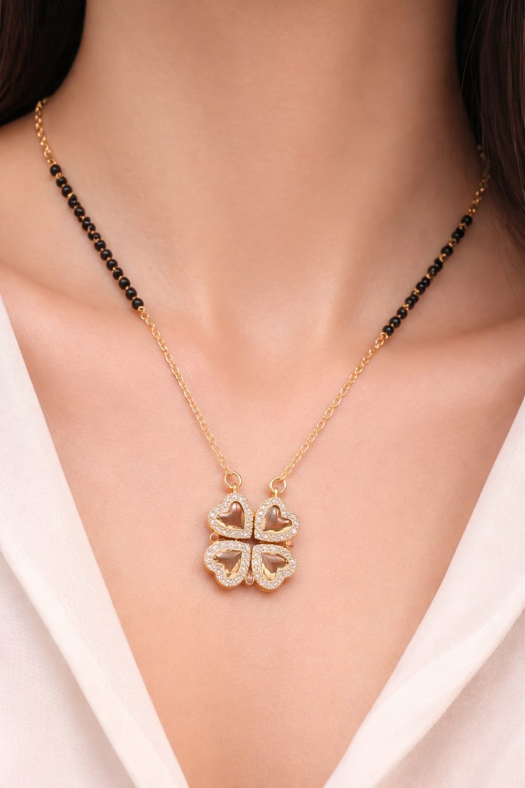 Magnetic heart Mangalsutra